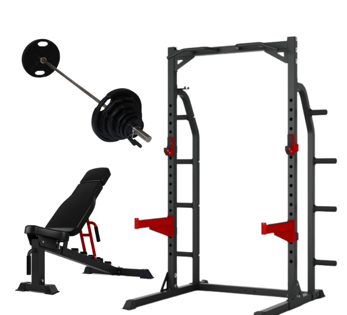 Peak Fitness Half Rack m. 95kg sort ol vgtst