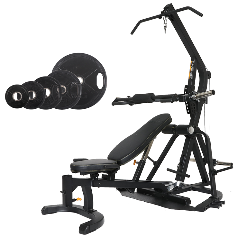 Powertec Workbench LeverGym Black +77,5 kg. Sort 50 mm vgtskiver